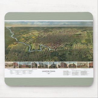 Antique Map of Houston, Texas with Buffalo River Mouse Pad