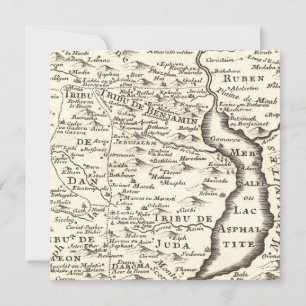 Antique Map of Israel Bar Miztvah Invitations