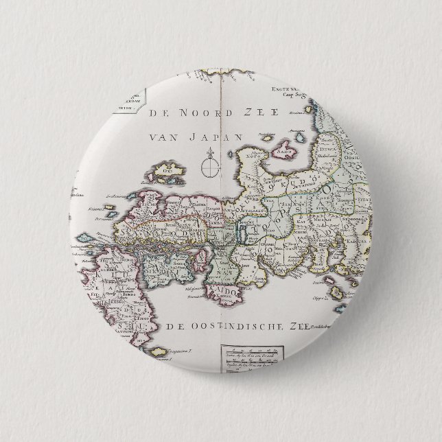 Antique Map of Japan | 1769 Button (Front)