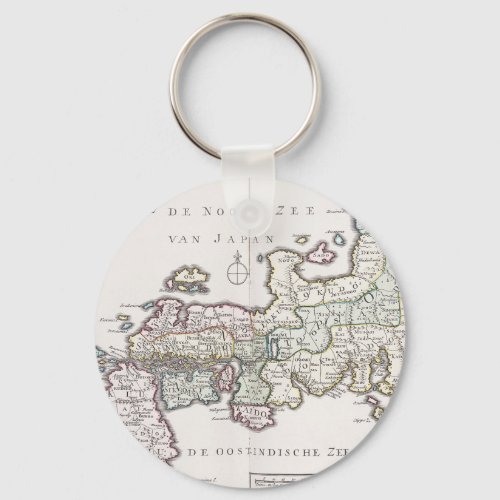 Antique Map of Japan  1769 Keychain
