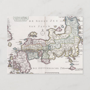 Antique Map of Japan   1769 Postcard