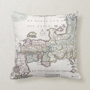Antique Map of Japan 1769 Throw Pillow