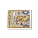 Antique Map of Japan by Mercator and Hondius Canvas Print