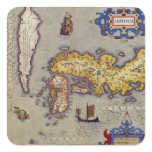 Antique Map of Japan by Mercator and Hondius Square Sticker