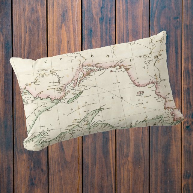 Antique map of Lake Superior Lumbar Pillow (Creator Uploaded)