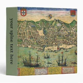 Antique Map of Lisbon, Portugal by Braun/Hogenberg Binder
