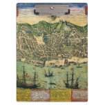 Antique Map of Lisbon, Portugal by Braun/Hogenberg Clipboard