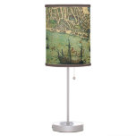 Antique Map of Lisbon, Portugal by Braun/Hogenberg Table Lamp