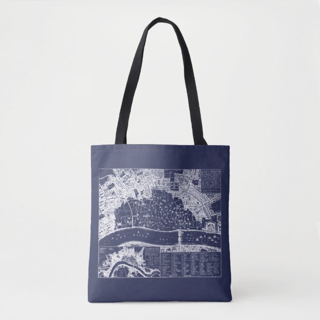 Antique Map of London in 1666 Tote Bag (Front)