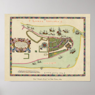 Antique Map of Long Island New York Poster