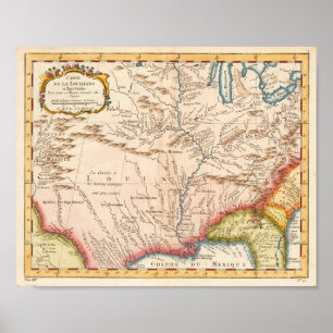 Antique Map of Louisiana 1760 Poster