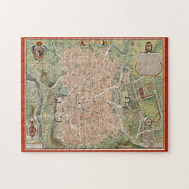 Antique Map of Madrid Spain Jigsaw Puzzle (Horizontal)