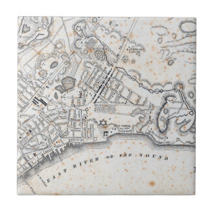 Antique Map of New York Ceramic Tile