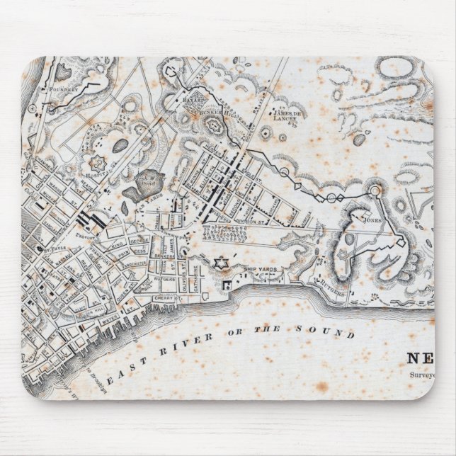 Antique Map of New York Mouse Pad (Front)