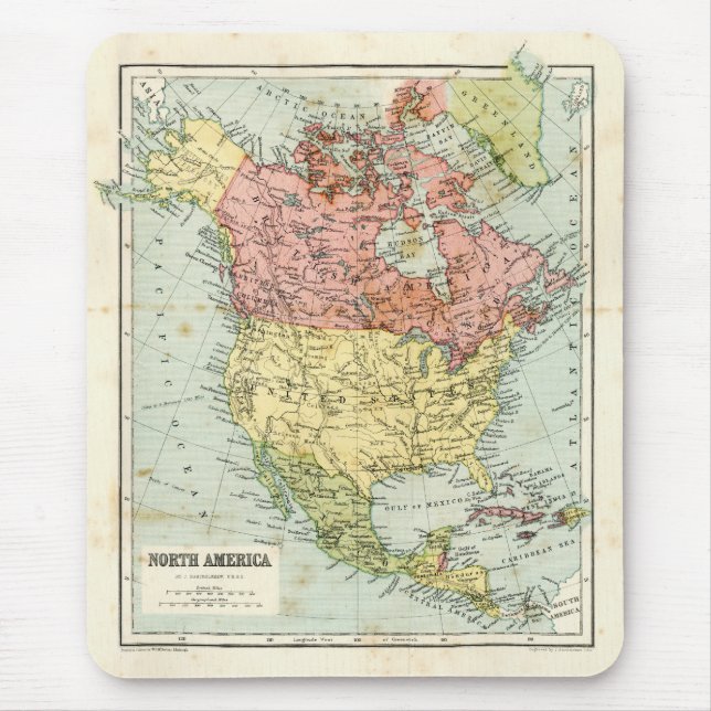 Antique map of North America Mouse Pad (Front)