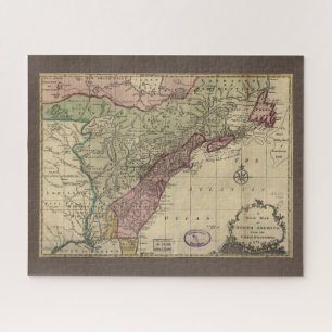 Antique Map of North America, Restored, 1763 Jigsaw Puzzle
