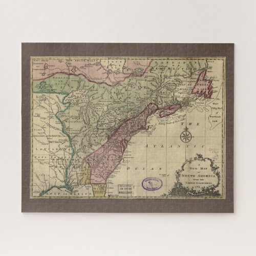 Antique Map of North America Restored 1763 Jigsaw Puzzle