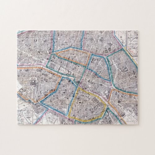 Antique Map of Paris Jigsaw Puzzle