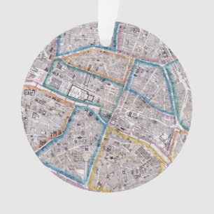 Antique Map of Paris Ornament