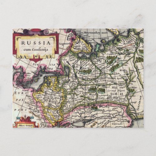 Antique Map of Russia Postcards _ Peter Kaerius