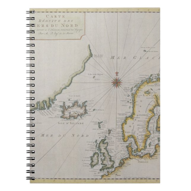 Antique Map of Scandinavia 2 Notebook (Front)