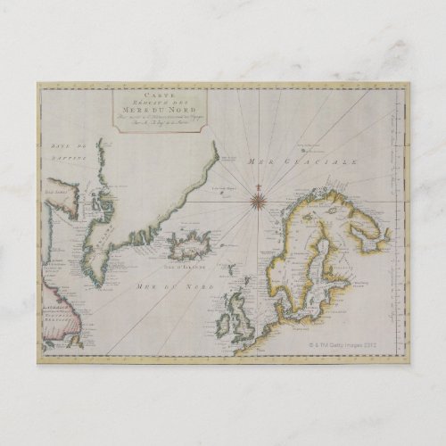 Antique Map of Scandinavia 2 Postcard