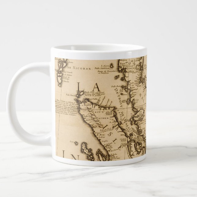 Antique Map of South East Asia | 1687 Giant Coffee Mug (Left)