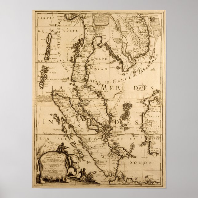 Antique Map of South East Asia | 1687 Poster (Front)