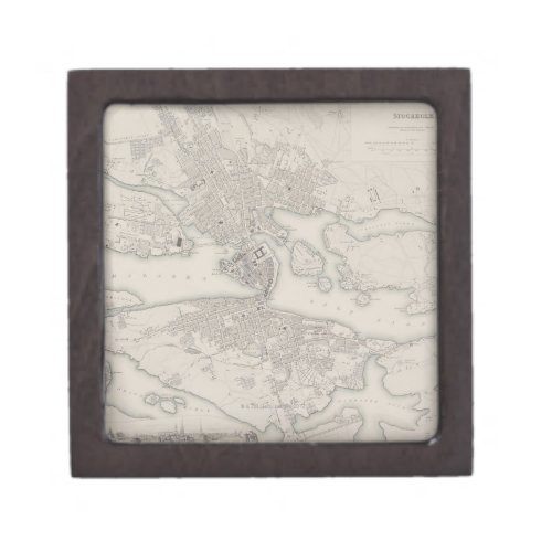 Antique Map of Stockholm Sweden Gift Box