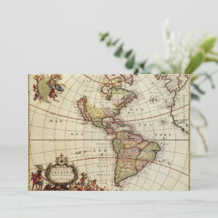 Antique Map of the Americas by Johannes De Ram