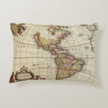 Antique Map of the Americas by Johannes De Ram Accent Pillow