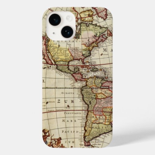 Antique Map of the Americas by Johannes De Ram Case_Mate iPhone 14 Case