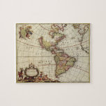 Antique Map of the Americas by Johannes De Ram Jigsaw Puzzle