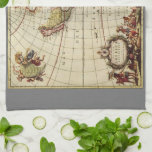 Antique Map of the Americas by Johannes De Ram Kitchen Towel