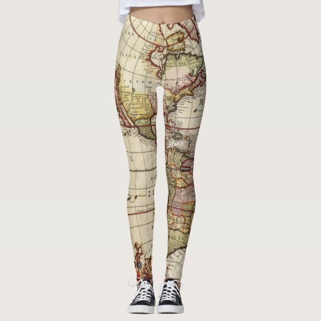 Antique Map of the Americas by Johannes De Ram Leggings (Front)
