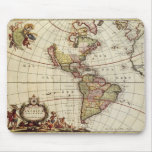 Antique Map of the Americas by Johannes De Ram Mouse Pad
