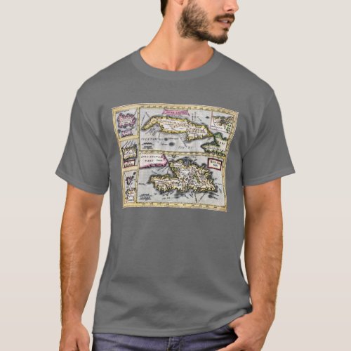 Antique Map of the Caribbean T_Shirt Islands T_Shirt