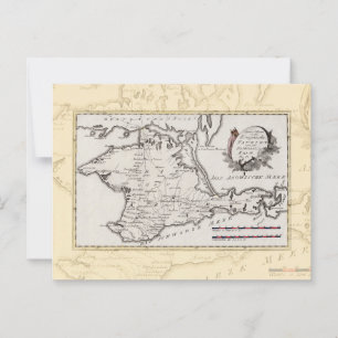 Antique map of the Crimean Peninsula Postcard