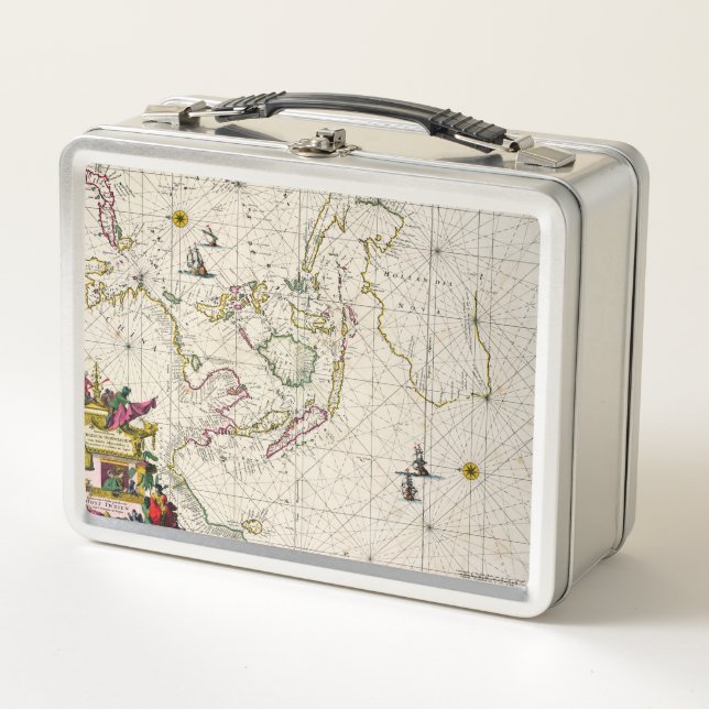 Antique Map of the East Indies Metal Lunch Box (Front)