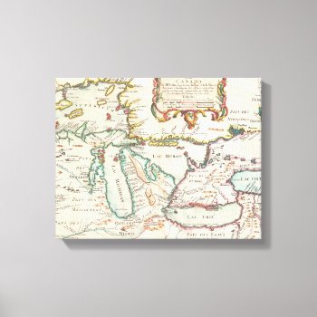 Antique Map Of The Great Lakes Canvas Print by whereabouts at Zazzle