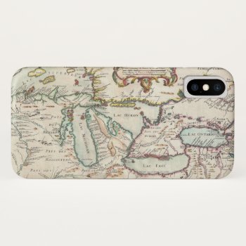 Antique Map Of The Great Lakes Iphone X Case by whereabouts at Zazzle