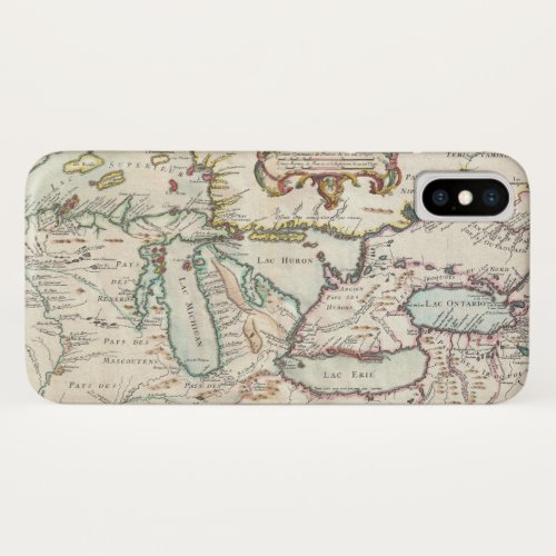Antique Map of the Great Lakes iPhone X Case