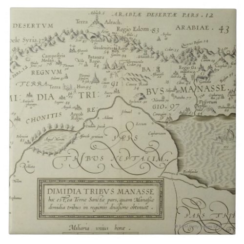Antique Map of the Holy Land Tile