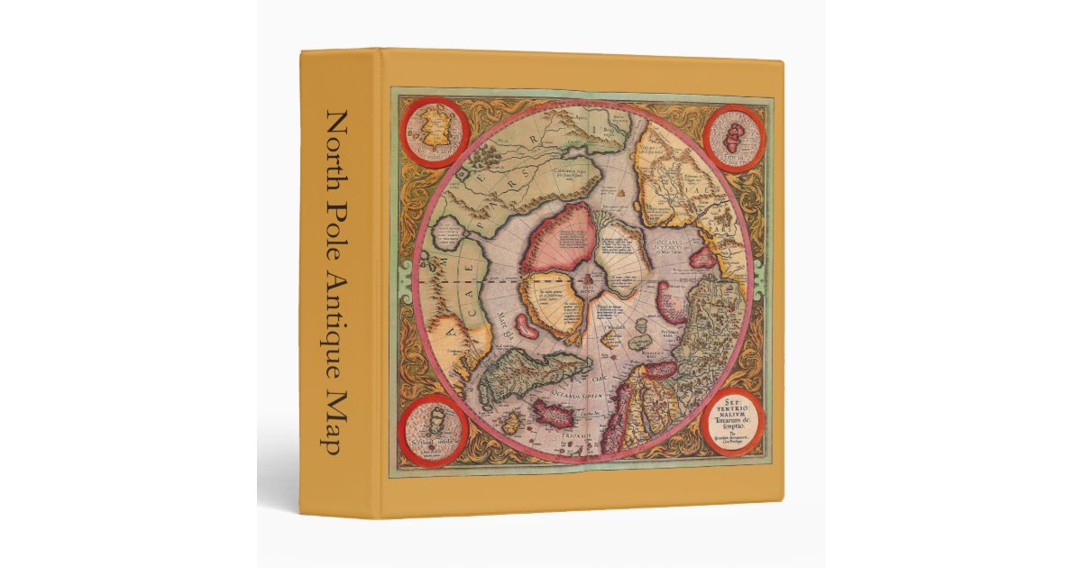 Antique Map of the North Pole Map by Mercator Binder | Zazzle