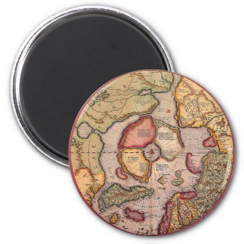Antique Map of the North Pole Map by Mercator Magnet