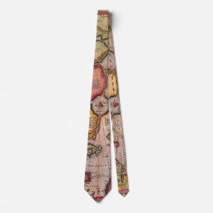 Antique Map of the North Pole Map by Mercator Neck Tie