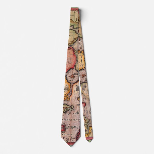 Antique Map of the North Pole Map by Mercator Neck Tie (Front)