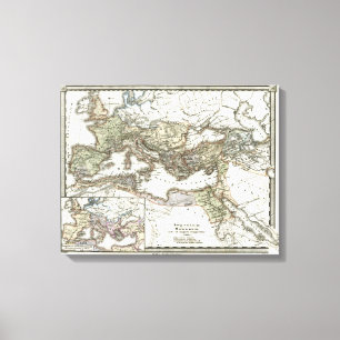 Antique Map of the Roman Empire Canvas Print