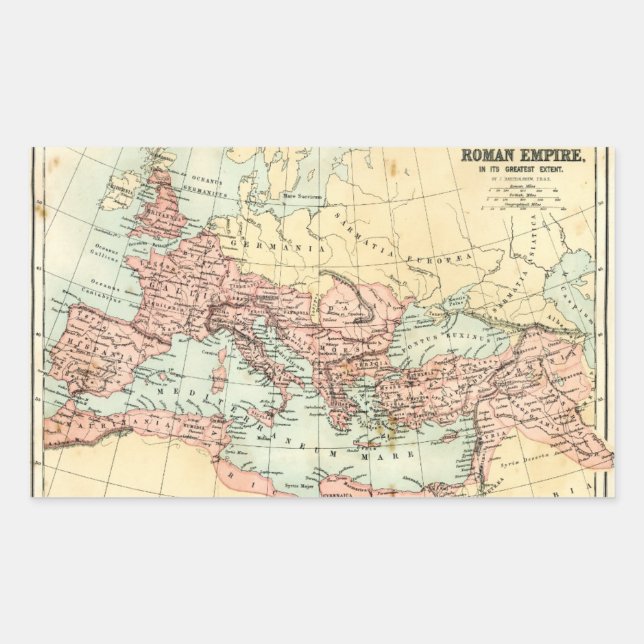 Antique map of the Roman Empire Rectangular Sticker (Front)