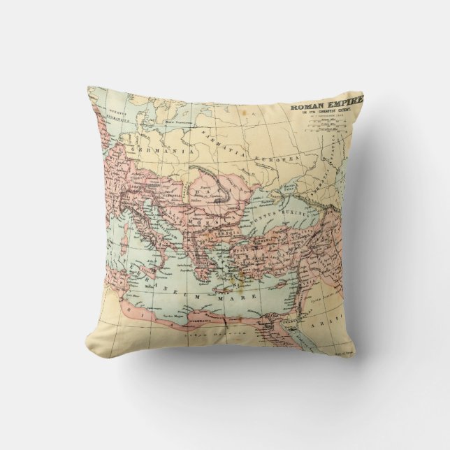 Antique map of the Roman Empire Throw Pillow (Front)